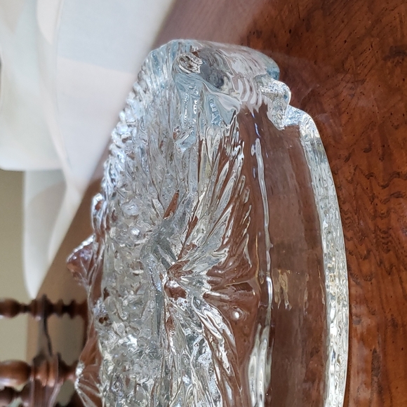 ❤ VINTAGE | Gigantic Mid-Century Modern Heavy Glacial Ashtray Art Glass - Picture 6 of 14